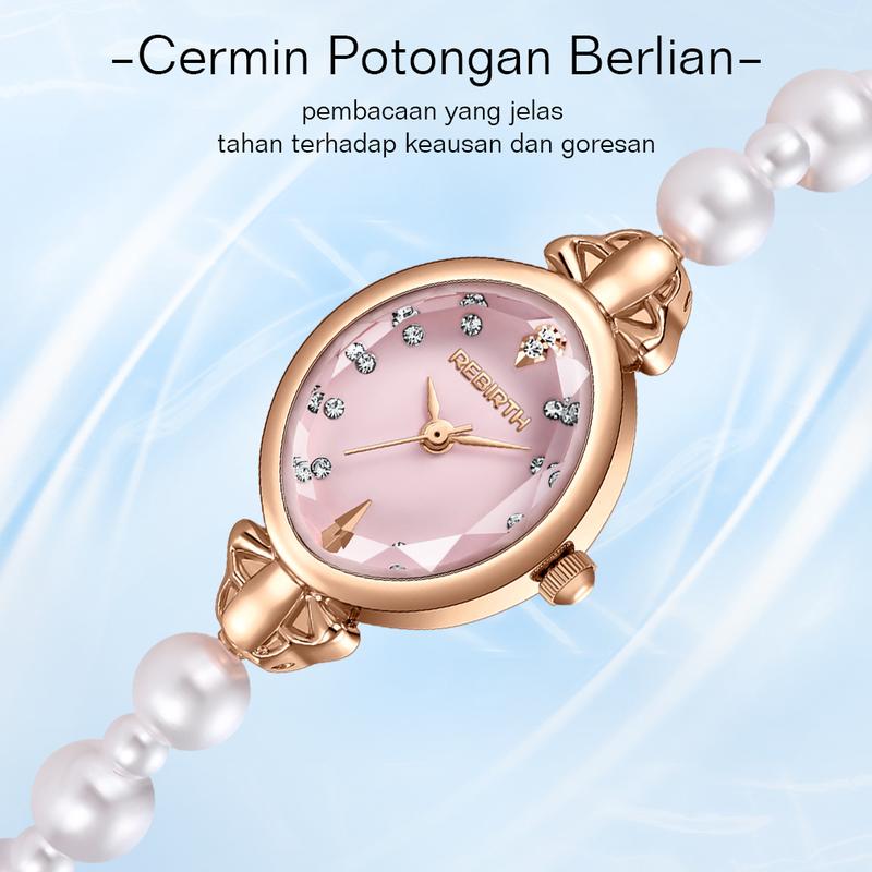 REBIRTH Jam Tangan Wanita Gelang Anti Air Original Korea Elgant Model Tali Mutiara Jam Tangan Cewek   REL0136 7