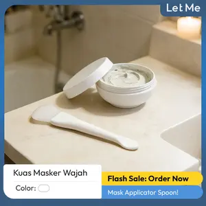 Let Me Kuas Masker Wajah Silikon 2in1 Multifungsi - Facial Mask Spatula Aplicator Alat Aplikator Sikat Masker Muka  Multifungsi LM-BCB2060