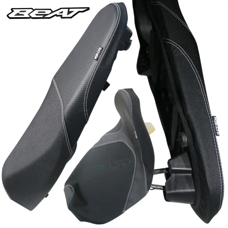 Sarung Jok Motor All Honda Beat Model PCX Motip PASIR x CARBON Belakang Bahan Import standar tebal 0.7 Pakai perekat