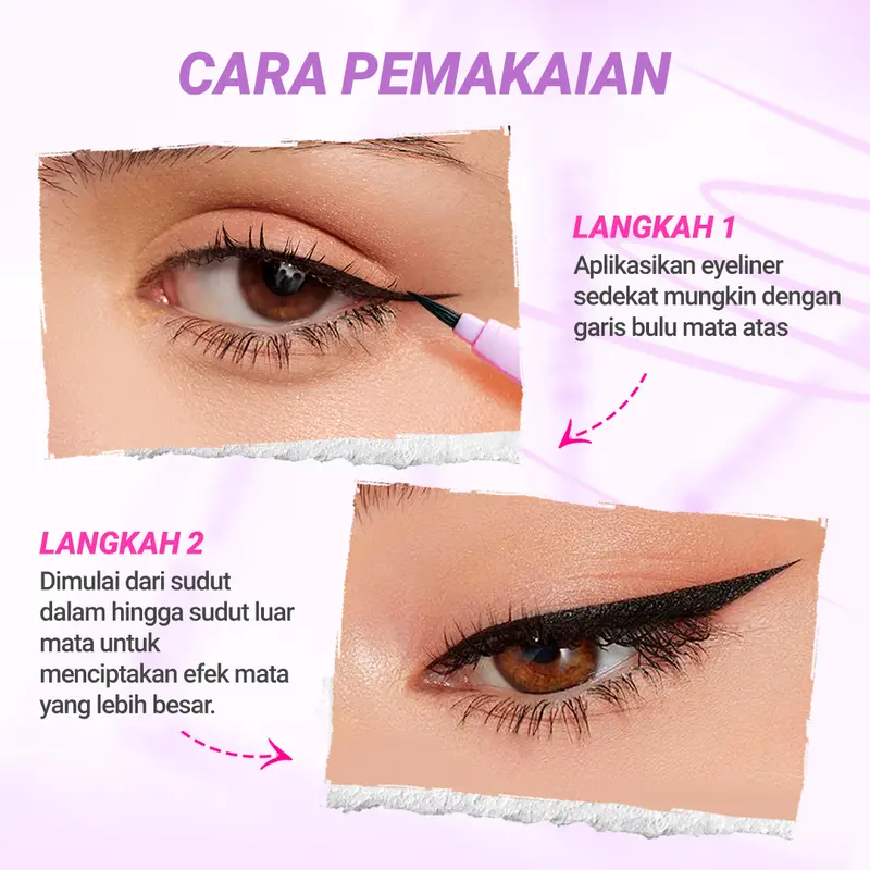 [PAKET EYE MAKEUP 2PCS] DAZZLE ME Dual Eye-conic Bundle Set Lock & Pop! Mascara VoluMAXing LongLASHting Long & Wing! Hyper Stay Slim Eyeliner Smudgeproof Waterproof Transferproof dan Tahan Lama 7