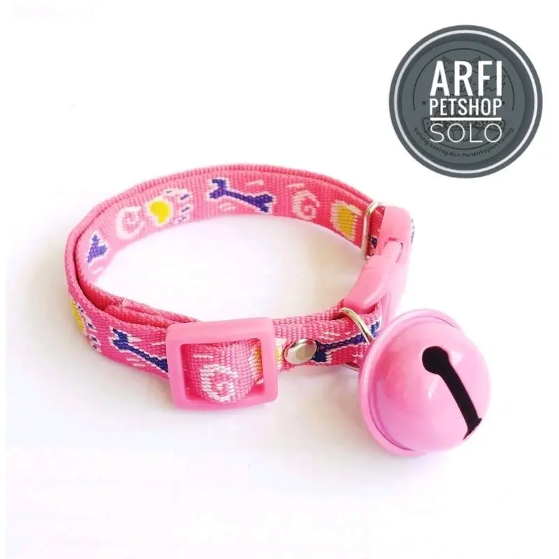 Paket 6pcs Kalung Kucing Motif Tulang Lonceng Ufo 22mm 6