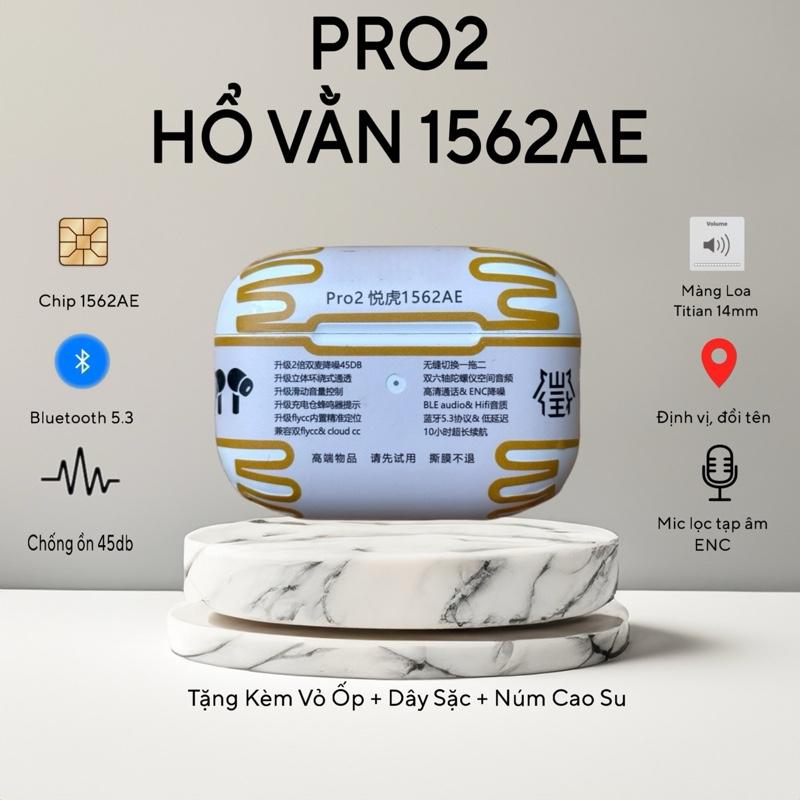  Tai Nghe Bluetooth Hổ Vằn HV.PRO2   USB-C   Chip Louda 1562AE Bản Cao Cấp Chống Ồn 45db Âm Thanh Không Gian,Mic Khử Ồn ENC Cảm Hồng Ngoại Tặng Kem Ốp +Sặc 5W + Bút Vệ Sinh 