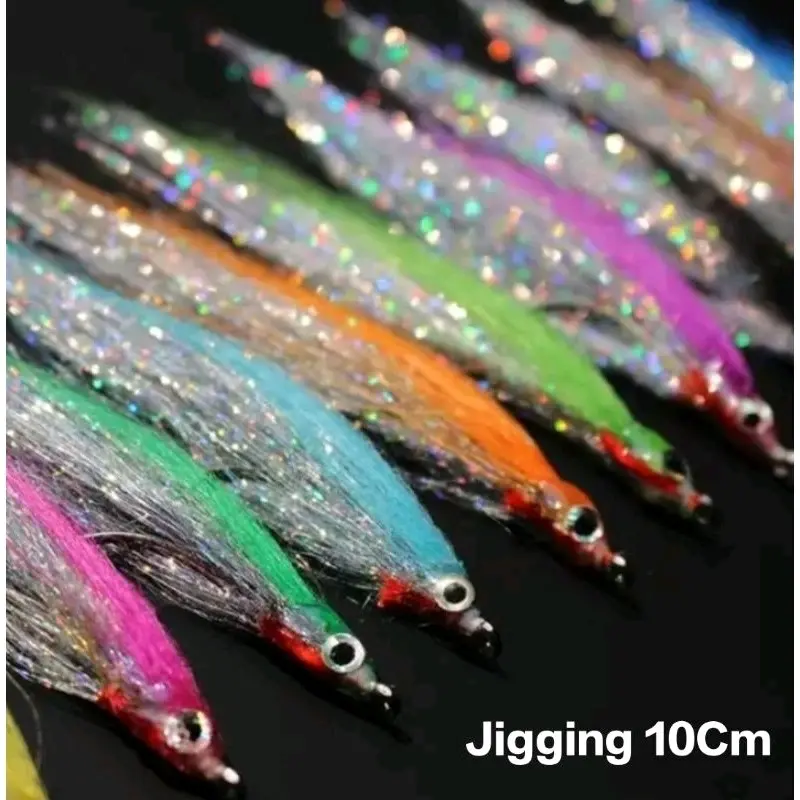 JB > 5PCS JIGGING 10CM HOOK Punggung Berduri Cap UBM 6200N 4/0 Umpan Pancing , Umpan Sabiki Kotrek, Umpan Assist hook, KOTREKAN SABIKI UMPAN TUNA Umpan Cekalang Umpan Kombinasi Bulu Mutiara Umpan Serat Sutra , Umpan Sutra UMPAN JIGGING UMPAN TUNAUMPAN