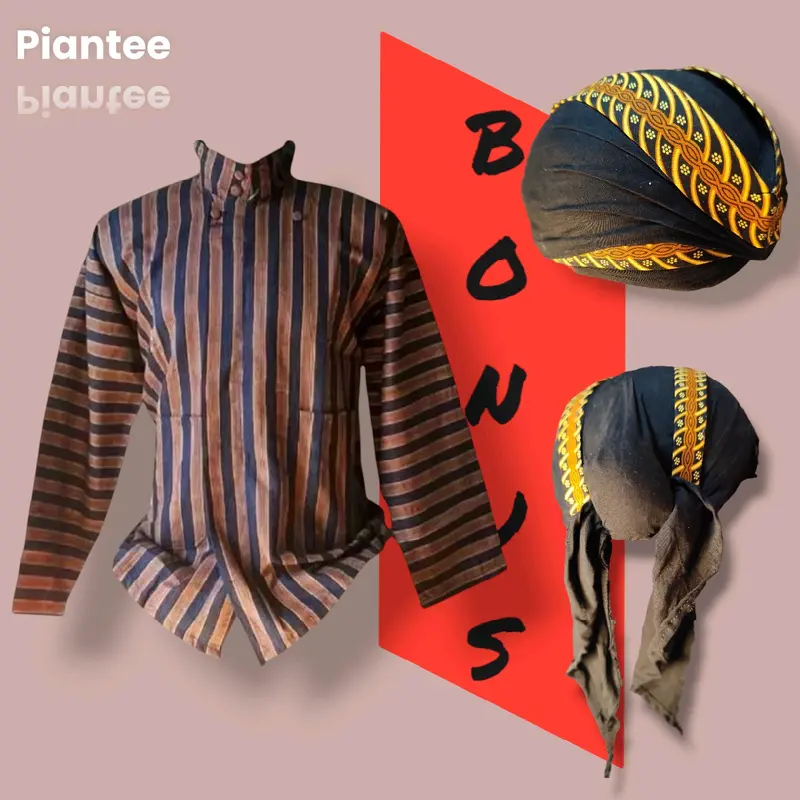 Baju adat/Lurik Gratis Blangkon Pria/Wanita Kebaya Jawa Solo-Jogja Atasan Kondangan Dewasa Panjang Batik Katun Motif 5