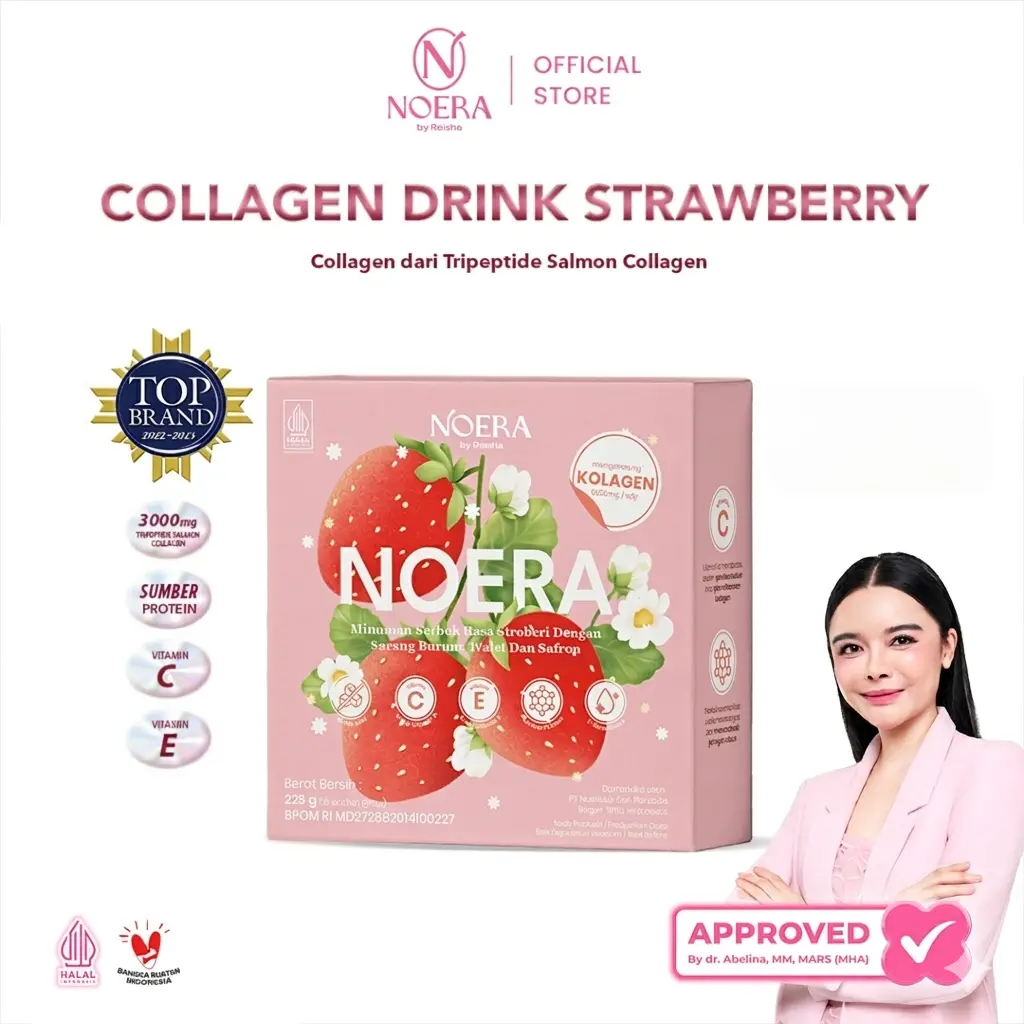 Noera Collagen Drink With Birdnest and Saffron Extract I Minuman Kolagen L-Gluthatione | Gluthatione Drink l Noera Premium Collagen Drink | Collagen Beauty | Noera Kolagen Drink | Suplemen Kecantikan Kolagen Gluthatione l Improved Formula