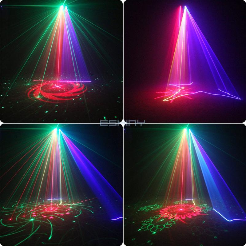 Product Introduction of ESHINY 800mW 2in1 RGB Laser Beam RG 64 Patterns Stage Disco Light DJ Scanner DMX512 Dance Bar Party Holiday Christmas Colorfull Effect System Show X4 28