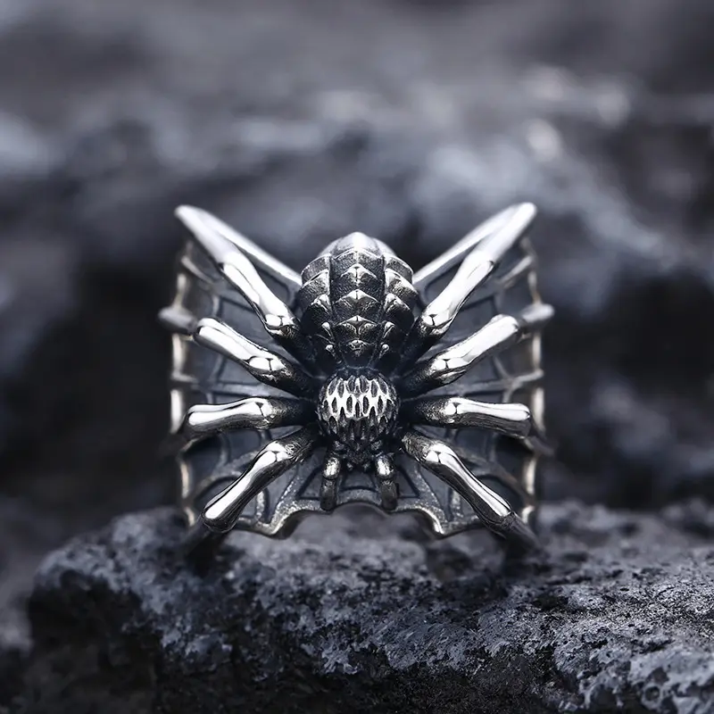 【BATIKETS】Popular Spider Ring Fashion Opening Adjustable Ring Punk ...