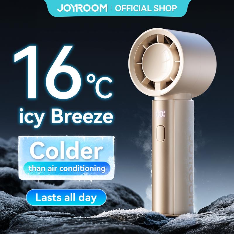  Quạt ngoài trời Cầm Tay tốc độ cao JOYROOM với màn hình kỹ thuật số mini tua-bin 100 tốc độ pin Có Thể Sạc Lại 4000mAh hàng mới về Thích hợp cho trường học đi kèm với Dây Đeo Buộc dài miễn phí quạt  sò  lạnh  cầm  tay 