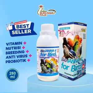 BioJANNA 6 For Bird - Vitamin Membantu Meningkatkan Produktifitas Breeding Ternak Burung Kesehatan Anak dan Indukan Burung Melancarkan Metabolisme 280ml