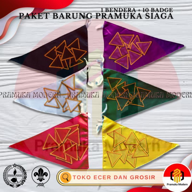 Paket hemat bendera & tanda barung (1 bendera + 10 badge) pramuka ...