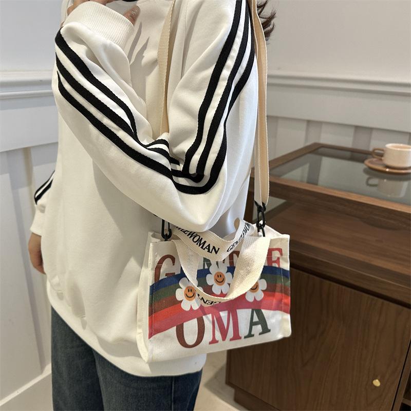 Product Introduction of Canvas bag 2024 new underarm support student class commuting bag versatile shoulder bag handbag 17