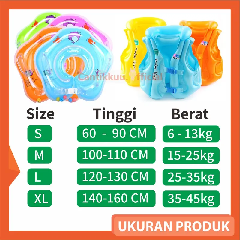 Pelampung Bayi Ban Renang Bayi Pelampung Renang Anak Ban Rompi Jaket Leher Renang Berenang Bayi Anak Duduk Perempuan Laki Laki Neck Ring Baby 1