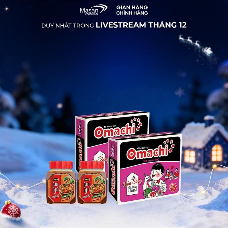 Combo 2 thùng Mì dinh dưỡng khoai tây Omachi Sườn hầm ngũ quả 30gói x 80gr và 2 hộp Kho quẹt Nam Ngư 200gr