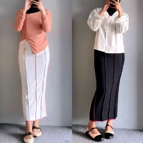 PS - Rok Skirt Rainbow Rok Korean Knit Hornet Kania - Rok Span Knit Kekinian