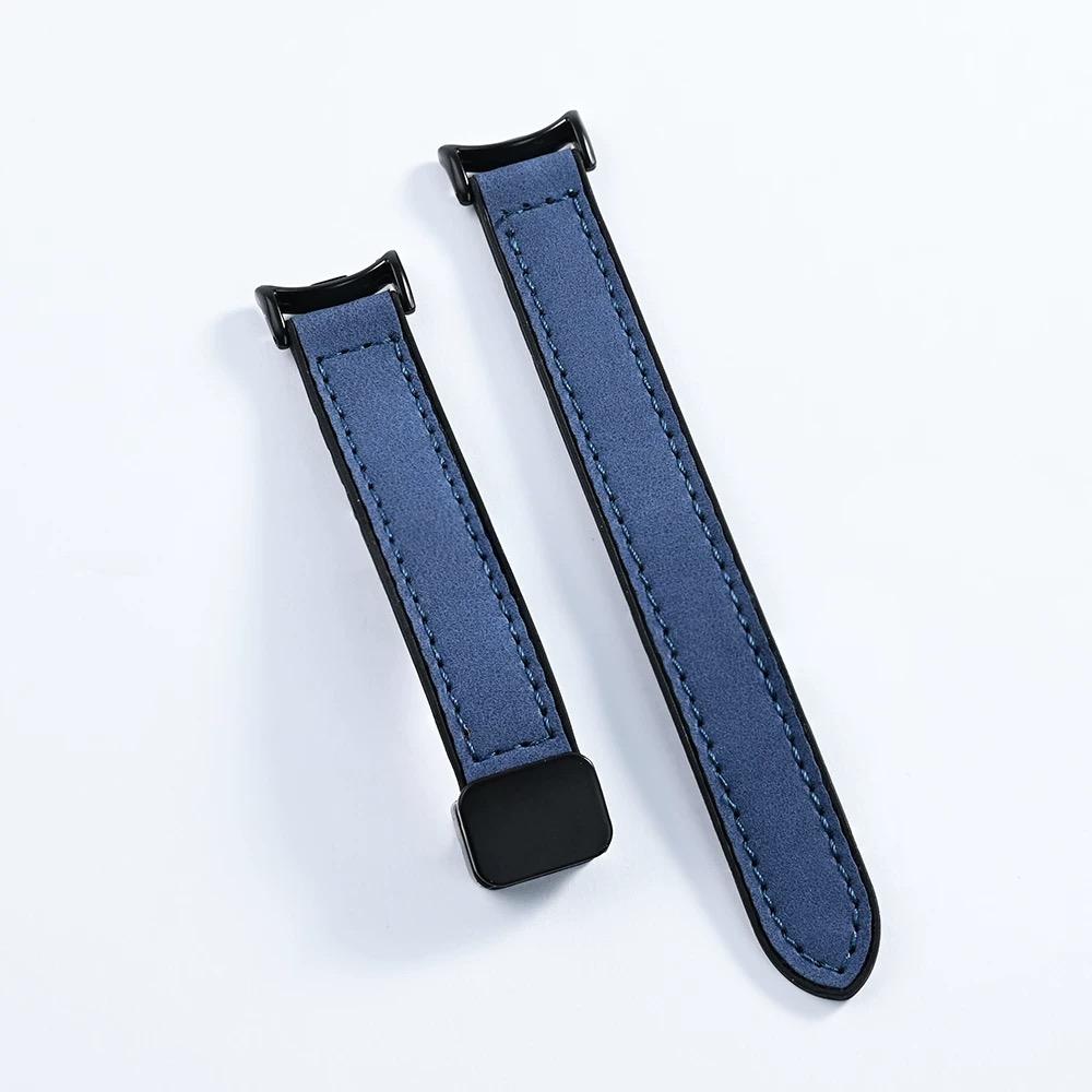 （Tidak termasuk jam）tali jam tangan For Xiaomi Smart Band 8/9/10 Strap Kulit Magnetik Tali Mi Band 8 9 10 Kulit Olahraga Tahan Air
