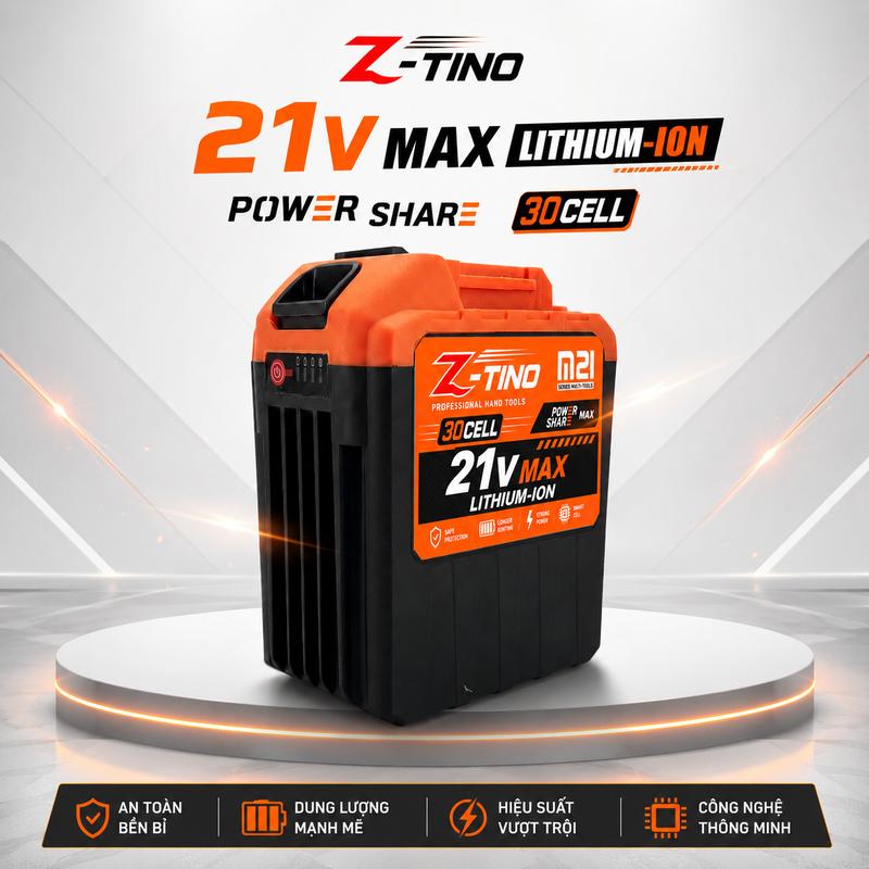 Pin 30 Cell CTY Z-TINO Mạch 8 Mosfet Chống Ngắt Tải, Chân Pin Phổ Thô