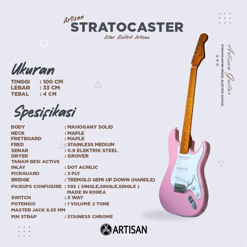ARTISAN Gitar Listrik Stratocaster 2