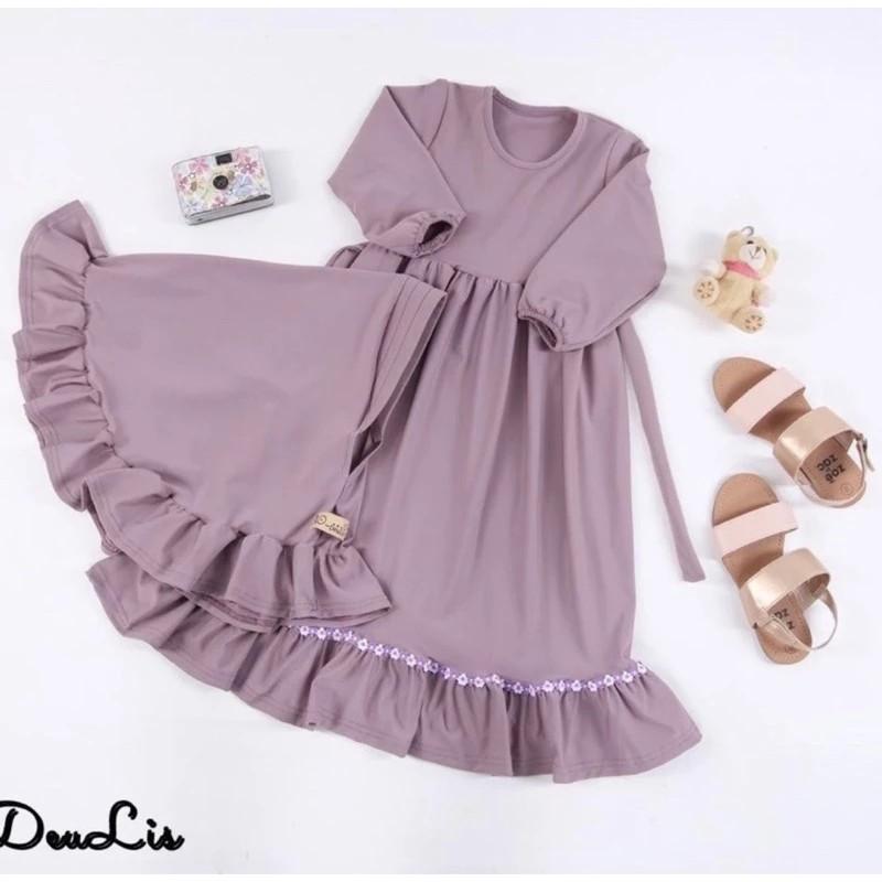 Product Introduction of Gamis anak perempuan terbaru 2025 '  set hijab' Crinkle airflow  Baju Muslim  Panjang Cantik 2