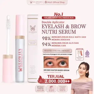 Glowies Serum Bulu Mata Serum Bulu Mata dan Alis Eyelash & Brow Nutri Serum Membantu menumbuhkan Alis dan Bulu Mata 4 ml Free Gifts Cermin & Pengukur Bulu Mata Water Based Serum Box Mascara Maskara