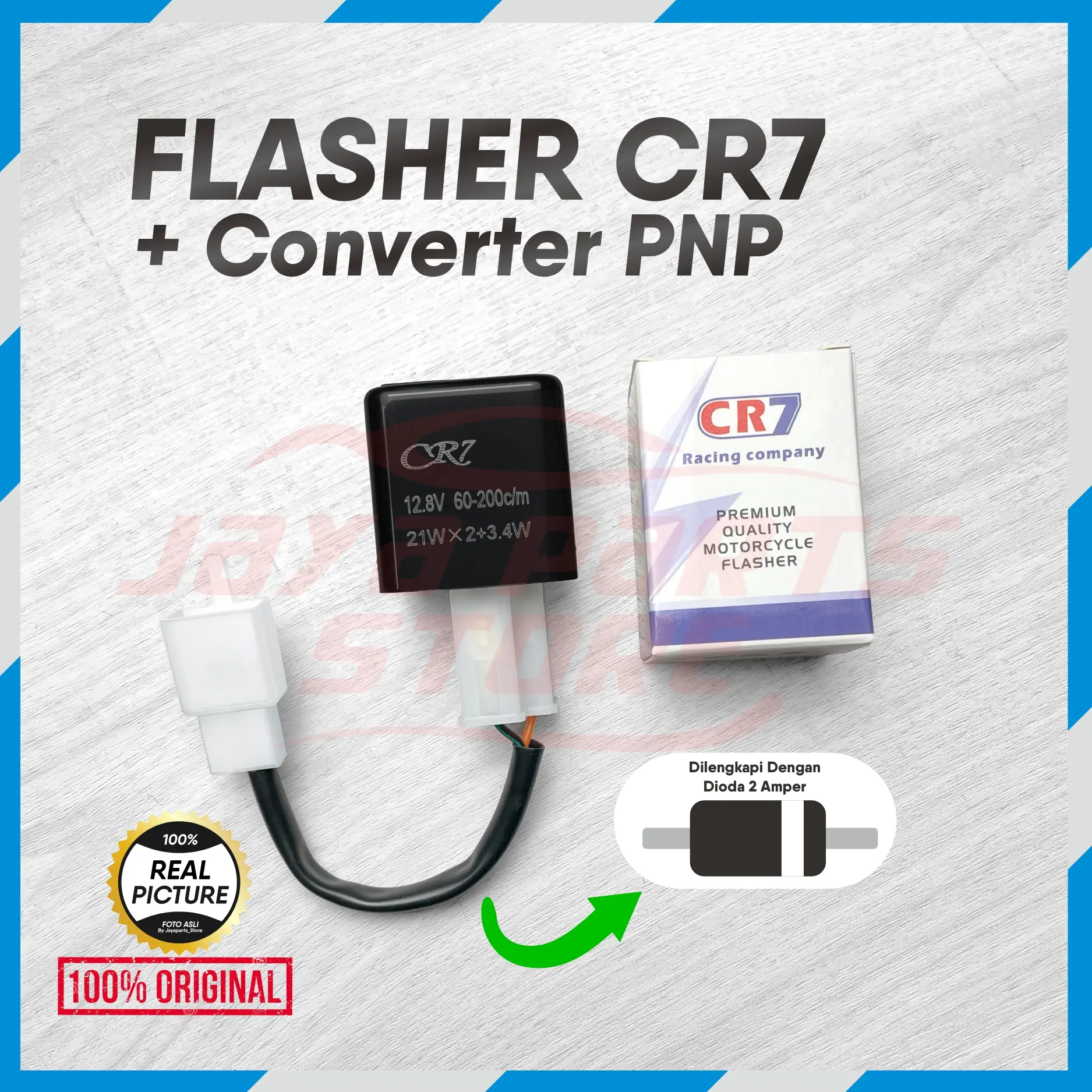 Flasher CR7 Plus Soket Konverter Dengan Dioda - Untuk Motor NMAX AEROX LEXI PCX VARIO LED NEW