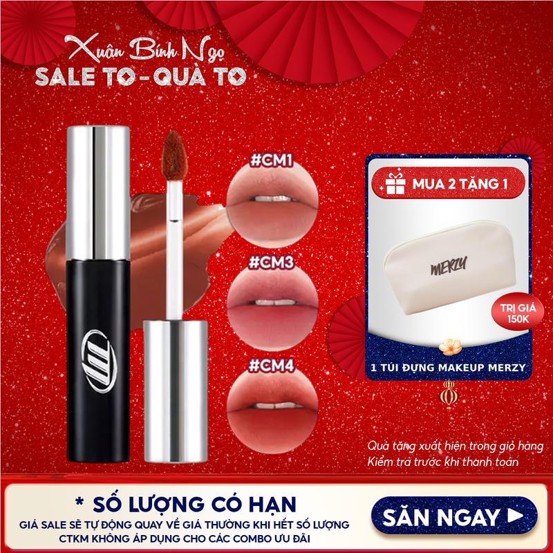   NEW BY AI  Son Kem Lì Trang Điểm Merzy Cyber Mellow Tint 4g Cosmetic Nữ Mỹ Phẩm Women Son Môi Lip Tint 