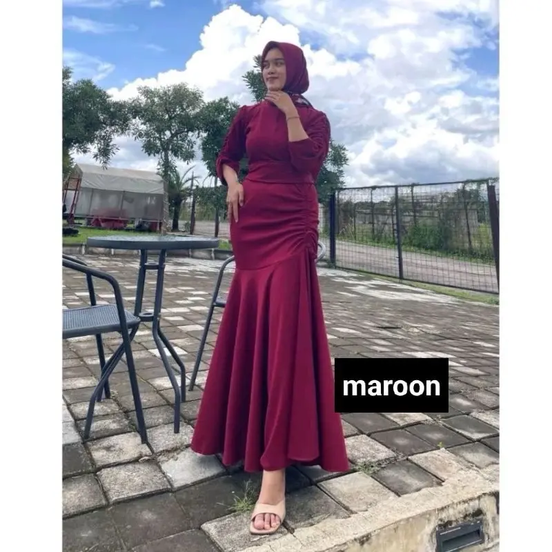 Dilla dress gamis duyung mermaid ciringkle airflow 1