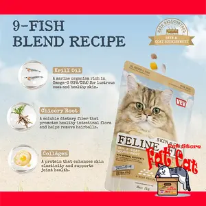 Feline Fit Hair & Coat Care Dry Food 1kg makanan kering kucing