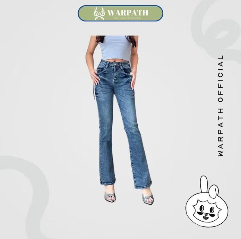 WARPATH - Cutbray Wide Leg High Waist Flare Jeans Stretch Wanita Panjang Celana Cewek Denim STRETCHBOOT 9184 0