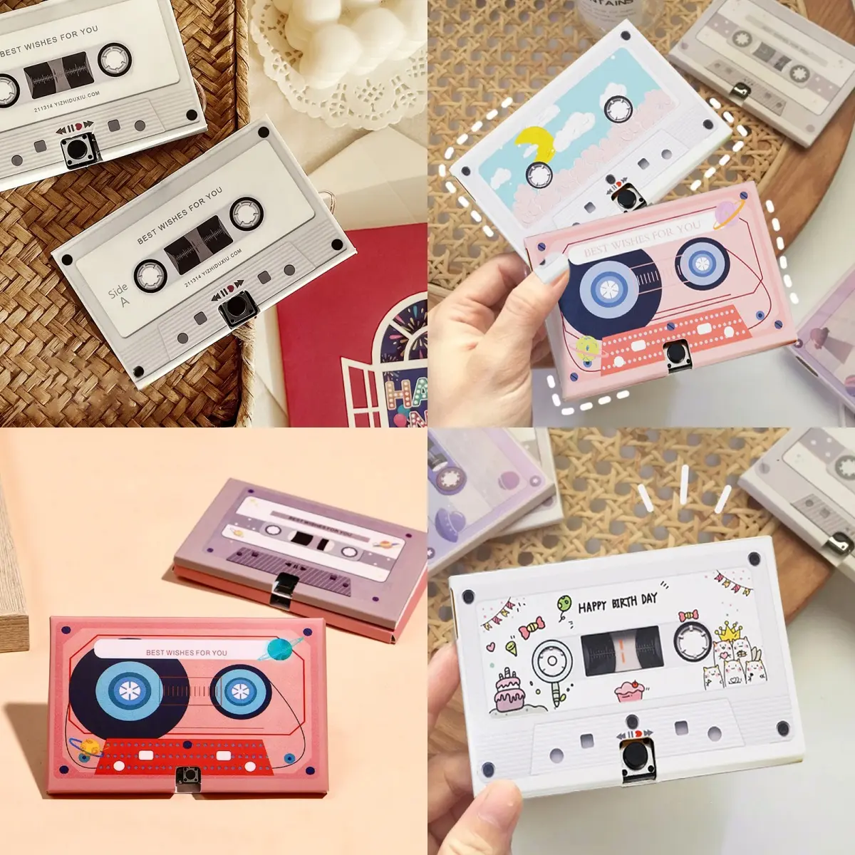 Recordable Magnetic Tape Music Box Tape Recorder Creative Party Decoration Birthday Valentine's Day Gifts Children's Music Cards