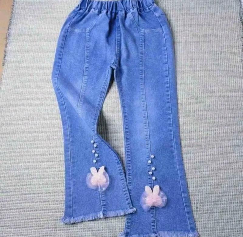 Product Introduction of CELANA  MOTIF PITA MUTIARA USIA 1 - 10 TAHUN BAWANHAN PANJANG ANAK PEREMPUAN TERBARU Fashion Jeans Cantik Denim 23