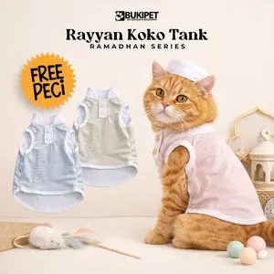 Baju Kucing Anjing Lucu Cowok Cewek Murah - Rayyan Koko Tank Set Ramadhan Series 2026