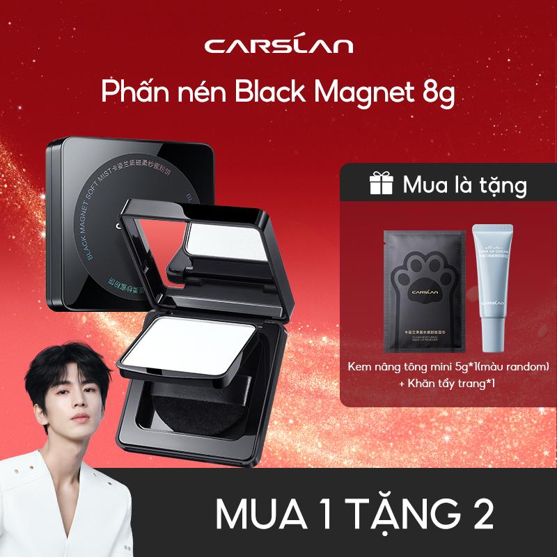 VIÊN VIBI Phấn phủ trang điểm Carslan Kiểm soát dầu,Kiềm dầu giữ nền lâu hơn Dặm lai nền không bị vón cục 8g+ Mua 1 Tặng 2 Kem nền dạng lỏng size 4g *1+ son bóng mini 1g