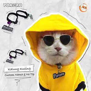 PORORO Kalung Kucing Akrilik Custom Nama Murah Lucu
