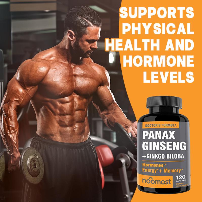 Panax Ginseng + Ginkgo Biloba Capsules Supplements - Memory.Energy. Hormones.  - 30/60/120 Capsules 1