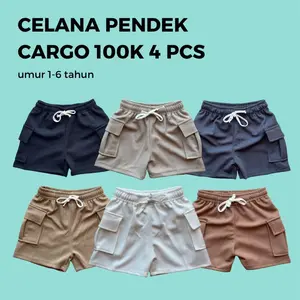 100K 4 PCS Celana Pendek Anak Chargo Unisex 1-10 Tahun Kidz Outfit Katun Perempuan Bayi Cewek Laki-Laki