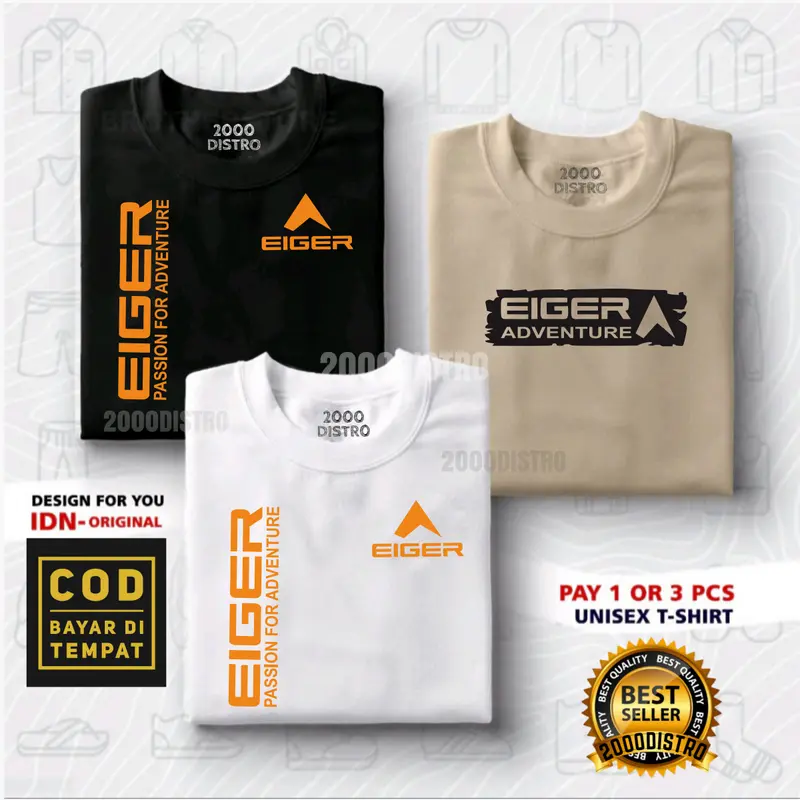 BUY 1 OR 3 PCS ( PROMO COD ) Kaos Distro Pria - Kaos Distro 100% Cotton Combed 30s Katun - Baju Oblong Distro Cowok Cewek Print EI33R Oren 6