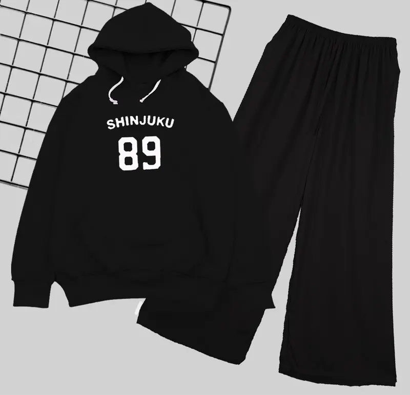 Setelan Sweater Hoodie VIRAL SHINJUKU Anak Perempuan Remaja Dan Dewasa Celana Kulot COD Baju Pakaian Fashion 4