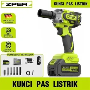 ZPER Cordless Impact Wrench Brushless Impact Baterai Wrench Mobil Mesin Bor Untuk Baut ZP013