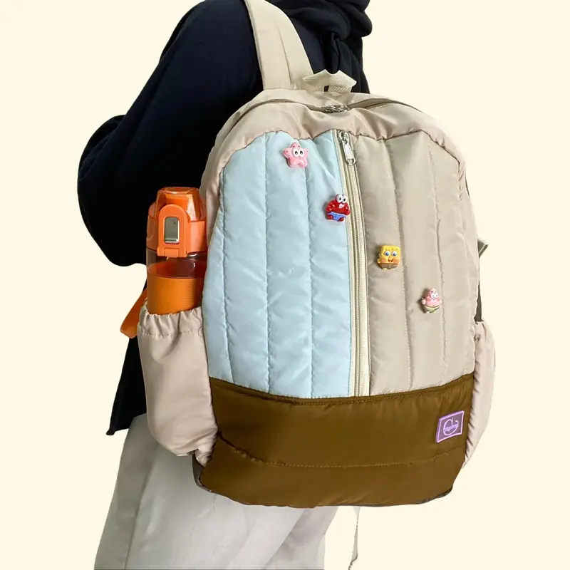 Tas Ransel Deizi Coqoutee Minimalis Warna Lembut Polyester Tahan Air - Selempang, Wanita 0