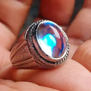 Cincin batu kalimaya india 14mm / opal afrika banten