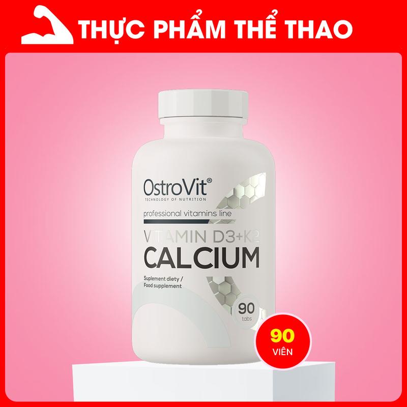  Vitamin D3 K2 Calcium  90v  - Thực Phẩm Bổ Sung Sức Khỏe - Cung Cấp Canxi & D3 K2 - OstroVit 