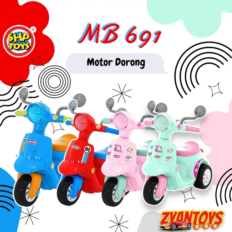 Mainan anak motor vespa mini lucu ada musik MB 691 0