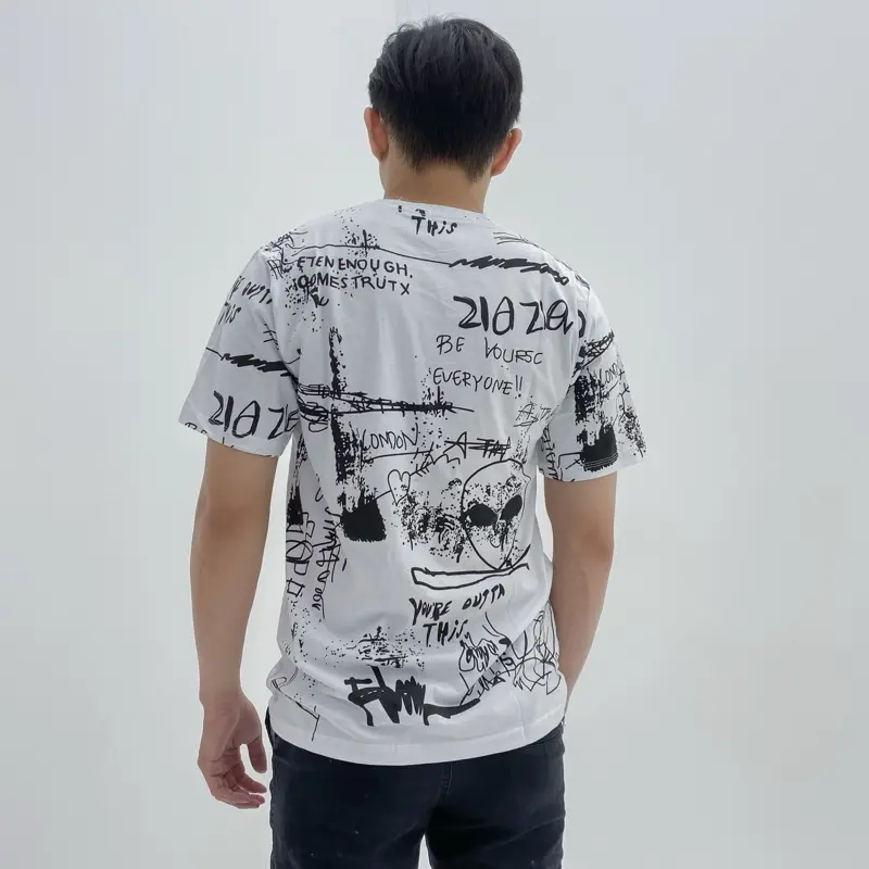 LOOKSY FASHION - Brian Oversized Shirt Baju Kaos Pria Atasan Simple Casual Abstract Tee Unisex Pendek Katun Distro Motif Oblong Polos Dewasa Combed Cowok 3