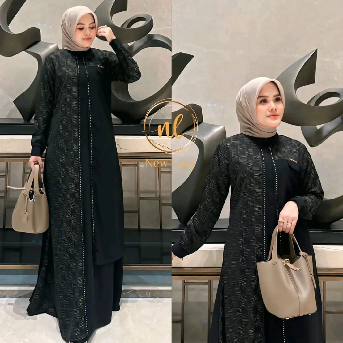 yasmine dress by new lusy /gamis new lusy khusus hitam