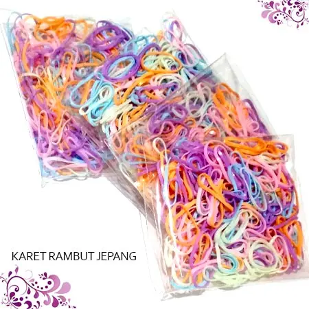 Karet Jepang Atau Karet Ikat Rambut Anak Eceran perkemasan Fashion 2pcs kemasan 0