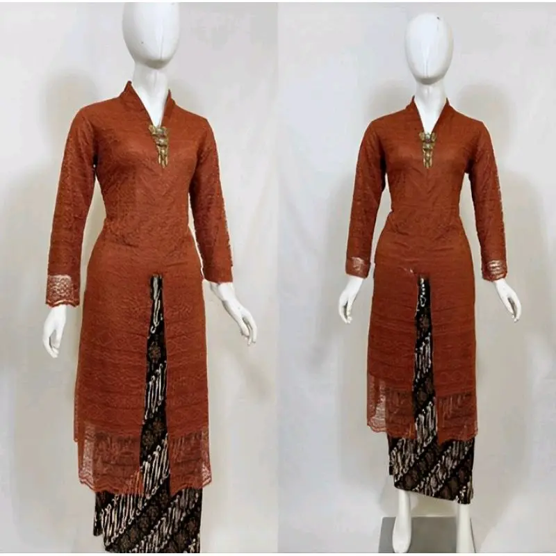 Atasan Kebaya Tunik Brokat Modern Baju Kondangan Panjang Brukat Malika 5