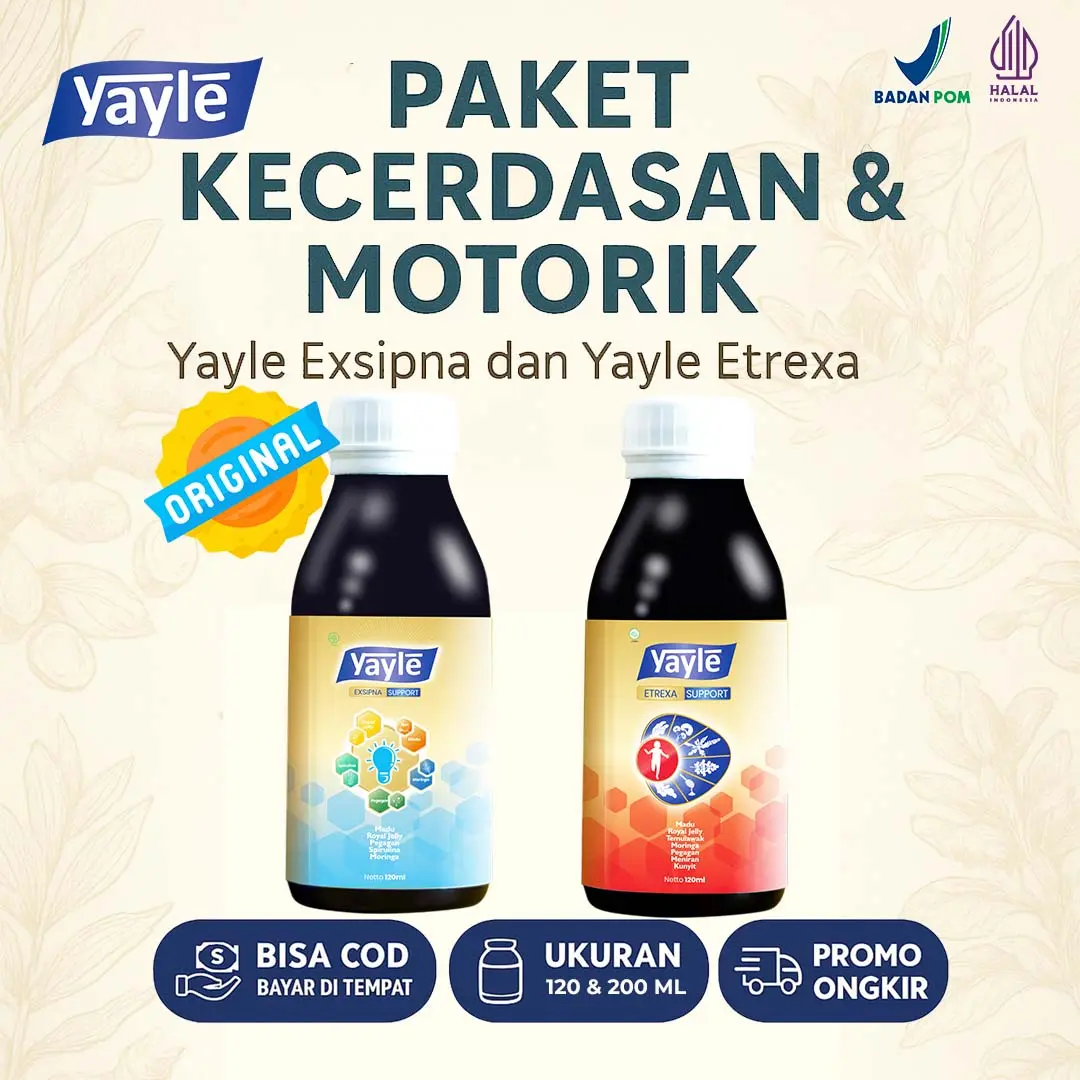 Paket Aktif] Yayle Exsipna & Etrexa | Bantu Tingkatkan Kecerdasan & Motorik Anak | Aman untuk Anak Bayi diatas Usia 1 Tahun