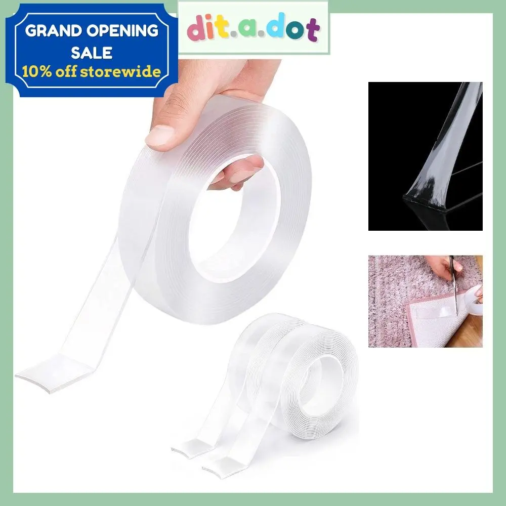 [SG] Ditadot 2mm Double-Sided Nano Tape - Strong/Clear/Adhesive/Waterproof/Reusable/Removable/Sticky Strips