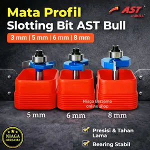 Mata Profil Kayu Slotting Bit AST Bull 3 mm 5 mm 6 mm 8 mm Trimmer Pisau Router