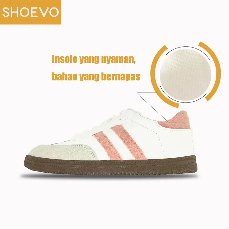 SHOEVO Sepatu Sam-ba Olahraga Wanita Casual dan Nyaman dengan Desain Ujung Bulat dan Bertali  Sneaker Sport  Merah/Biru ST093 3